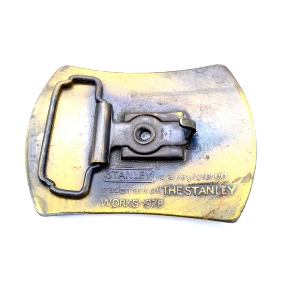 Vintage Stanley Belt Buckle, 1978 Brass Tool Advertising Accessory Collectible - Picture 2 of 2